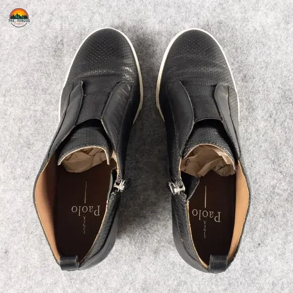 Linea Paolo Felicia Bootie Black Platform Wedge Leather Baddie Women's Sz 8.5 M - Picture 6 of 11